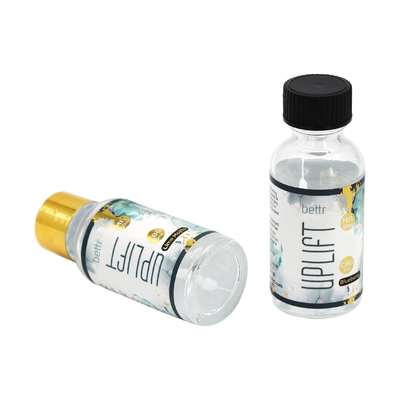 1 Unze 30 ml geruchsdicht, luftdicht, klar, rund, Glasflasche mit schwarzem Schraubdeckel für ätherisches Öl, Flüssigkeit, Medizinflüssigkeit.