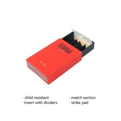 Kindersichere Schiebefachschublade Cigatette Papierbox Verpackung für vorgewalzte Zapfen