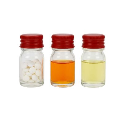 Custom Logo Medizin Konzentratöl 5 ml Glasflasche Glas mit rotem Metalldeckel