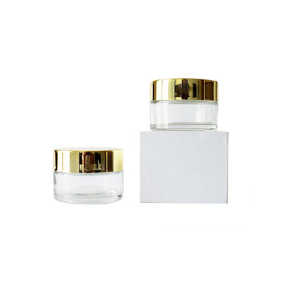 Unkraut-Glas des Klarglas-1oz mit Golddeckel-kindersicherem Geruch-Beweis
