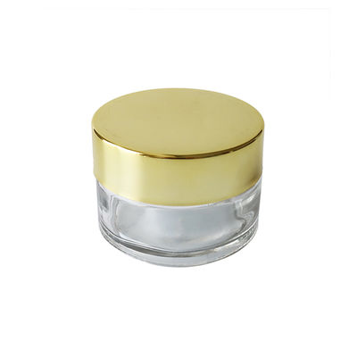 Unkraut-Glas des Klarglas-1oz mit Golddeckel-kindersicherem Geruch-Beweis