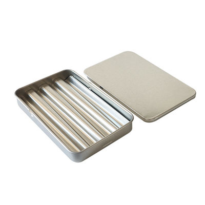 Rechteckiges Hanf-Kind beständiges Tin Box With Metal Insert