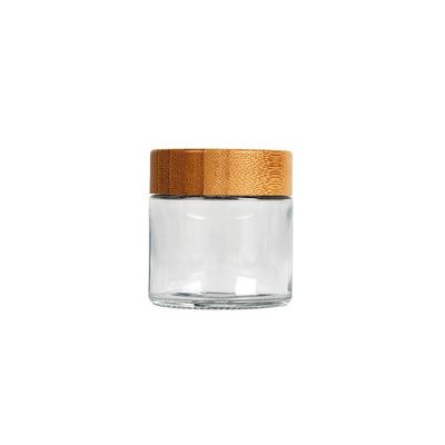 Unkraut-Glas des Klarglas-3oz mit Bambusdeckel 3,5 Gramm-Glas-8. Glas