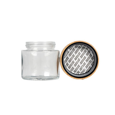 Unkraut-Glas des Klarglas-3oz mit Bambusdeckel 3,5 Gramm-Glas-8. Glas