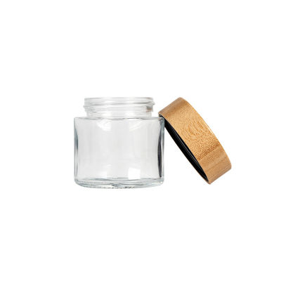 Unkraut-Glas des Klarglas-3oz mit Bambusdeckel 3,5 Gramm-Glas-8. Glas