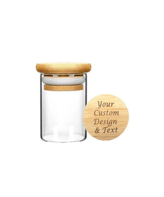 Nahrungsmittelspeicher-Borosilicat-Glas-Gewürz-Glas mit Bambusdeckel für Kraut-Nudeln bemehlen Getreide