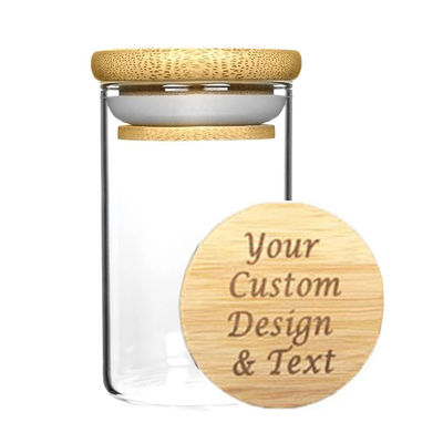 Nahrungsmittelspeicher-Borosilicat-Glas-Gewürz-Glas mit Bambusdeckel für Kraut-Nudeln bemehlen Getreide