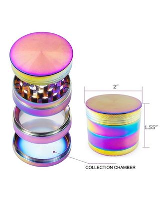 4 Schichten Regenbogen-Metall-Herb Tobacco Grinder Portable Zinc-Legierungs-