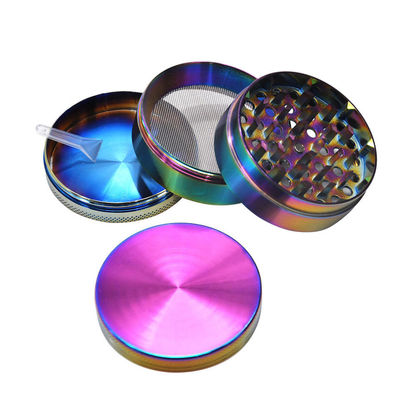 4 Schichten Regenbogen-Metall-Herb Tobacco Grinder Portable Zinc-Legierungs-