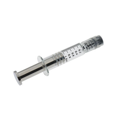 Verschluss-Spritze THC-Öl-1ml Luer mit dem Metallkolben dicht