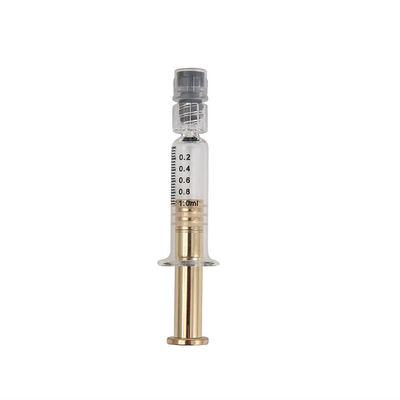 Glasspritze Luer des Goldschließen silberne Metallkolben-1ml dichtes zu