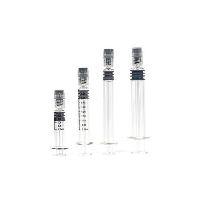 Luer Lock Glasspritzen mit Metall- oder Kunststoff-Spritzer Spritze mit ätherischem Öl 0,5 ml 1 ml 2,25 ml 3 ml 5 ml