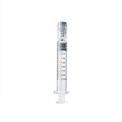 Wiederverwendbarer steriler Luer-Verschluss-Glasspritze 2.25ml für Öl des Hanf-CBD