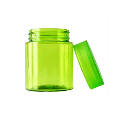 Kindersicherer Marihuana-Glas, PET-Plastik-Glasbehälter mit kindersicherer Kappe