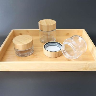 Kinderbeständiges Bambusdeckel-Glasgefäß 2oz 3oz 4oz 5oz 6oz für Hanf-Speicher