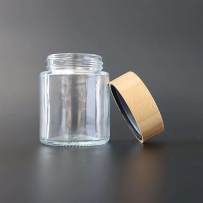 Kindersicheres Bambusglasgefäß-luftdichtes Hanf-Blumen-Glas des deckel-4oz
