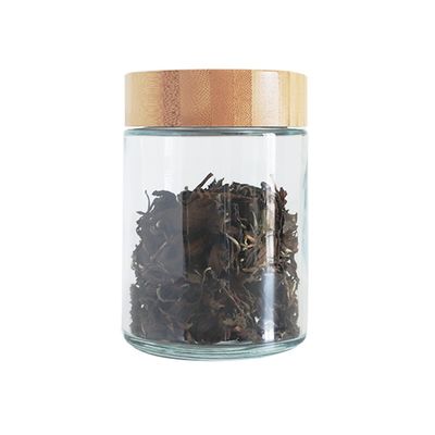 Großer Bambusdeckel-kindersicheres Glasgefäß der Größen-18oz für CBD-Blume
