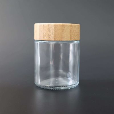 Kindersicheres Bambusglasgefäß-luftdichtes Hanf-Blumen-Glas des deckel-4oz