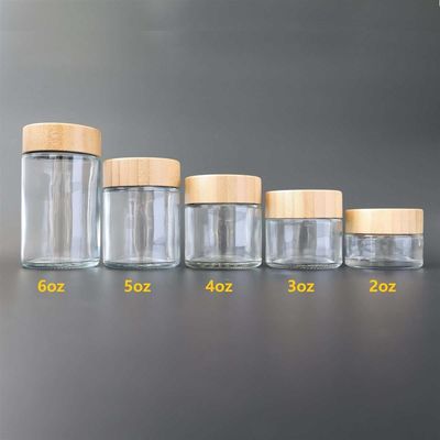 Kinderbeständiges Bambusdeckel-Glasgefäß 2oz 3oz 4oz 5oz 6oz für Hanf-Speicher