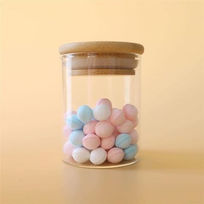 hölzerner Deckel-Borosilicat-Glasgefäß-Kanister des Sog3oz für Speicheranzeige