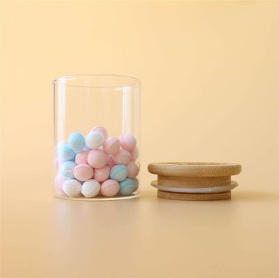 hölzerner Deckel-Borosilicat-Glasgefäß-Kanister des Sog3oz für Speicheranzeige