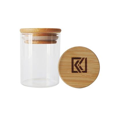 Deckel-Borosilicat-Glasgefäß 2oz 3oz hölzernes für Unkraut-Trockenstoffe