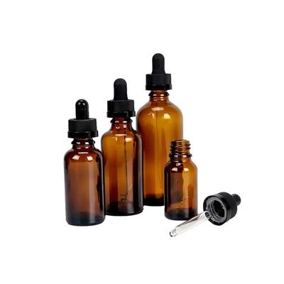 Flasche mit Gläserkappe zur Behandlung von THC-Öl-Fehlblumenblau-schwarz, kinderfest, mit Tropfflasche