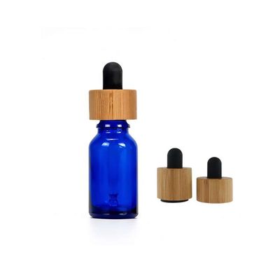 Glas- leere Tropfflasche mit Bambus- hölzerner Spitzen-Flasche des ätherischen Öls 30ml