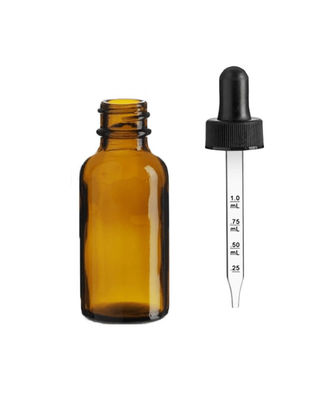 Flüssigkeiten Glas-Amber Dropper Bottle For canabiss-Öl-E kindersicher