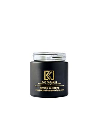 Matte Black Glass Airtight Weed-Glas mit Golddeckel für Hanf 3oz