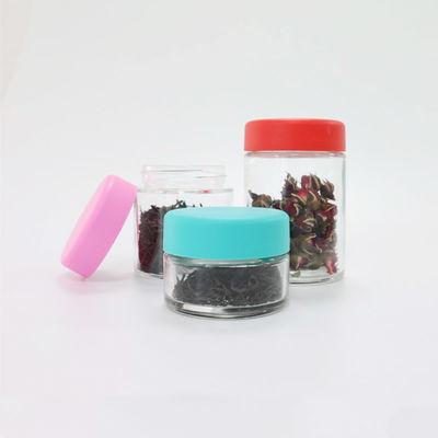 2oz 3oz benutzerdefiniertes Logo Glas Weed Halter Glas mit kindersicheren Schraubkappe