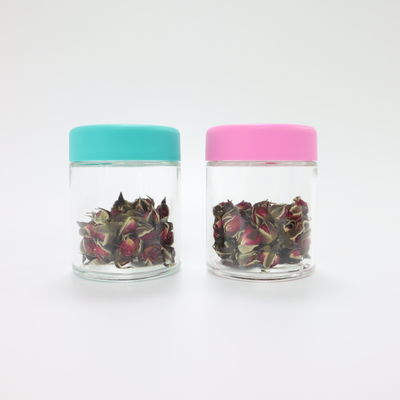 2oz 3oz benutzerdefiniertes Logo Glas Weed Halter Glas mit kindersicheren Schraubkappe