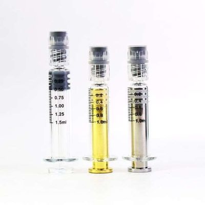 Luer Lock Glasspritzen mit Metall- oder Kunststoff-Spritzer Spritze mit ätherischem Öl 0,5 ml 1 ml 2,25 ml 3 ml 5 ml