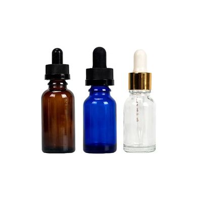 Flasche mit Gläserkappe zur Behandlung von THC-Öl-Fehlblumenblau-schwarz, kinderfest, mit Tropfflasche
