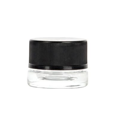 Weißes Konzentratglasglas mit CR-Schraubkappe Klares Blach Custom Wax Jar Dab Jar Packung
