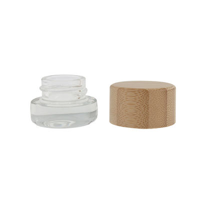 5 ml konzentriertes Glasglas mit kindersicheren Bambusdeckel für Öl-Dab-Creme