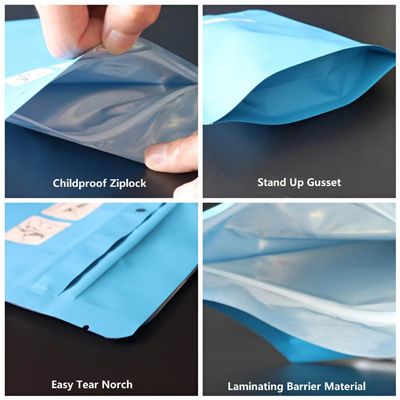 Kindersichere Mylar-Weed-Verpackung mit individuellem Logo und kindersicheren Reißverschluss