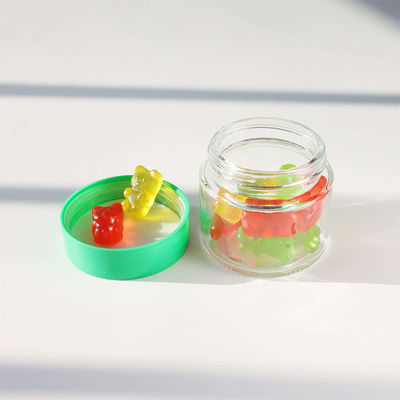 Glatter rundes Glas Weed Flower Süßigkeiten Speicherbehälter mit kindersicheren Schraubkappe