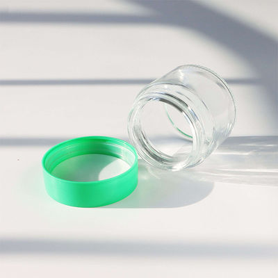 Glatter rundes Glas Weed Flower Süßigkeiten Speicherbehälter mit kindersicheren Schraubkappe