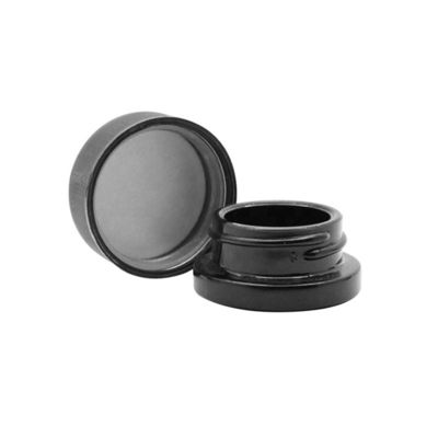 9 ml kindersichere Konzentratglasgefäße Dicke Wand Kleines schwarzes Glas mit schwarzer Kappe