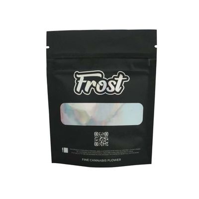 Anpassbare matte schwarze kindersichere Mylar-Taschen mit klarem Fenster